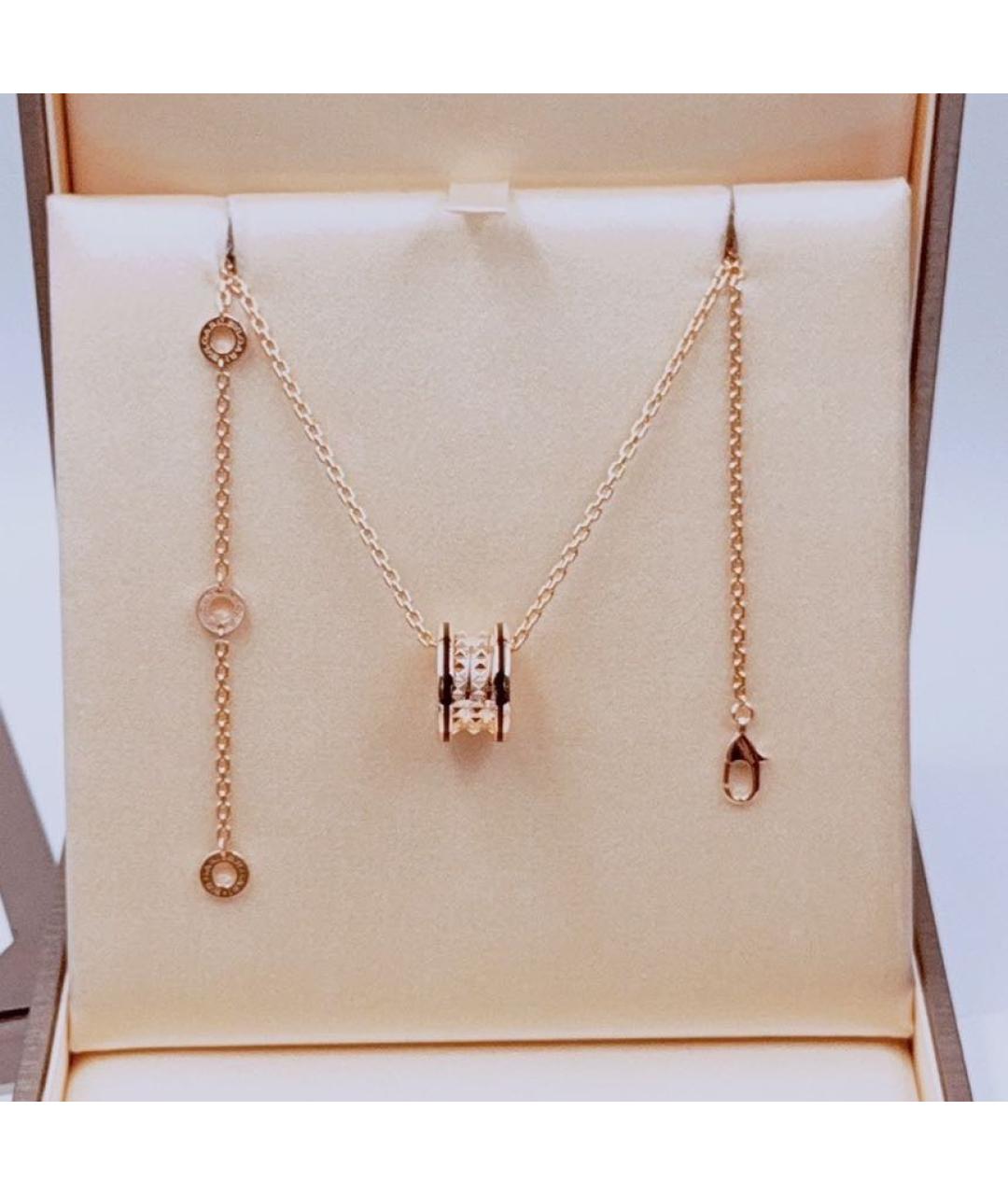 BVLGARI Черное колье из розового золота, фото 3