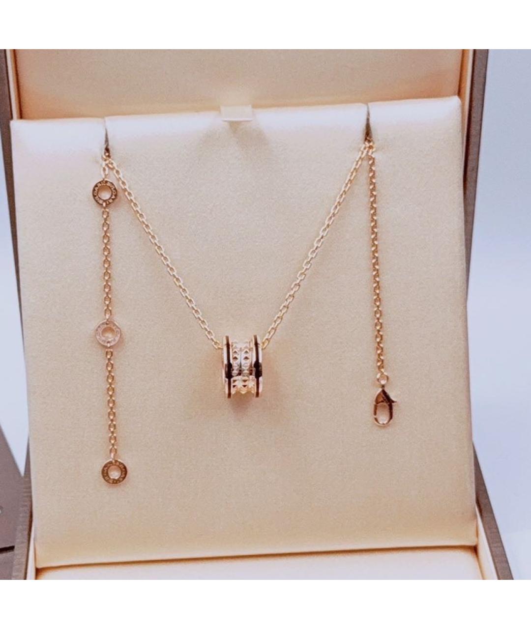 BVLGARI Черное колье из розового золота, фото 4