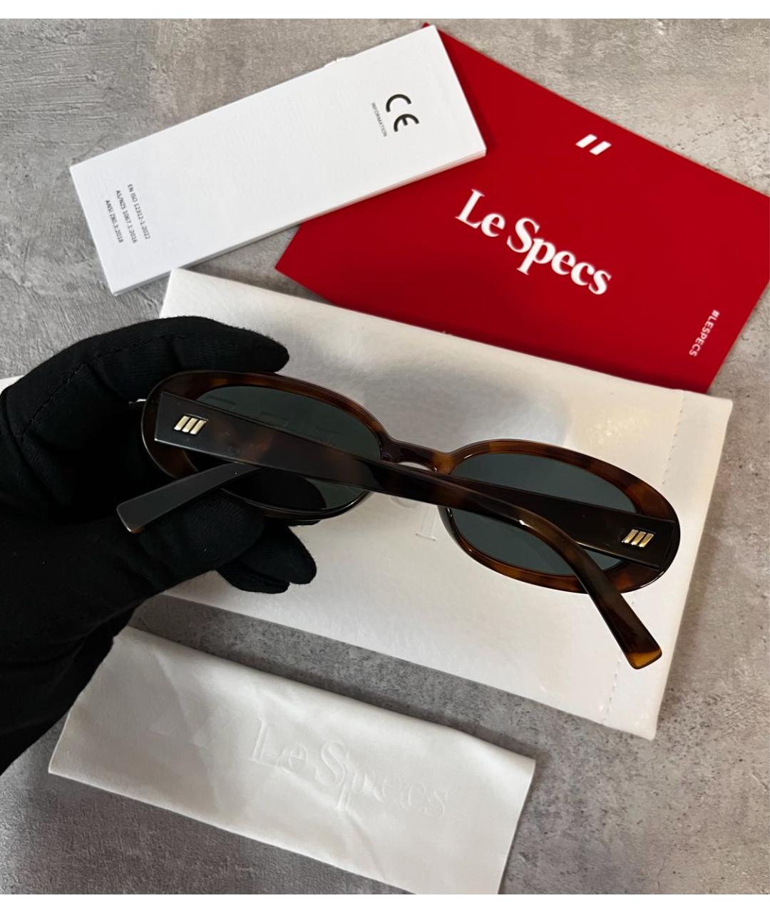 LE SPECS Коричневые пластиковые солнцезащитные очки, фото 4