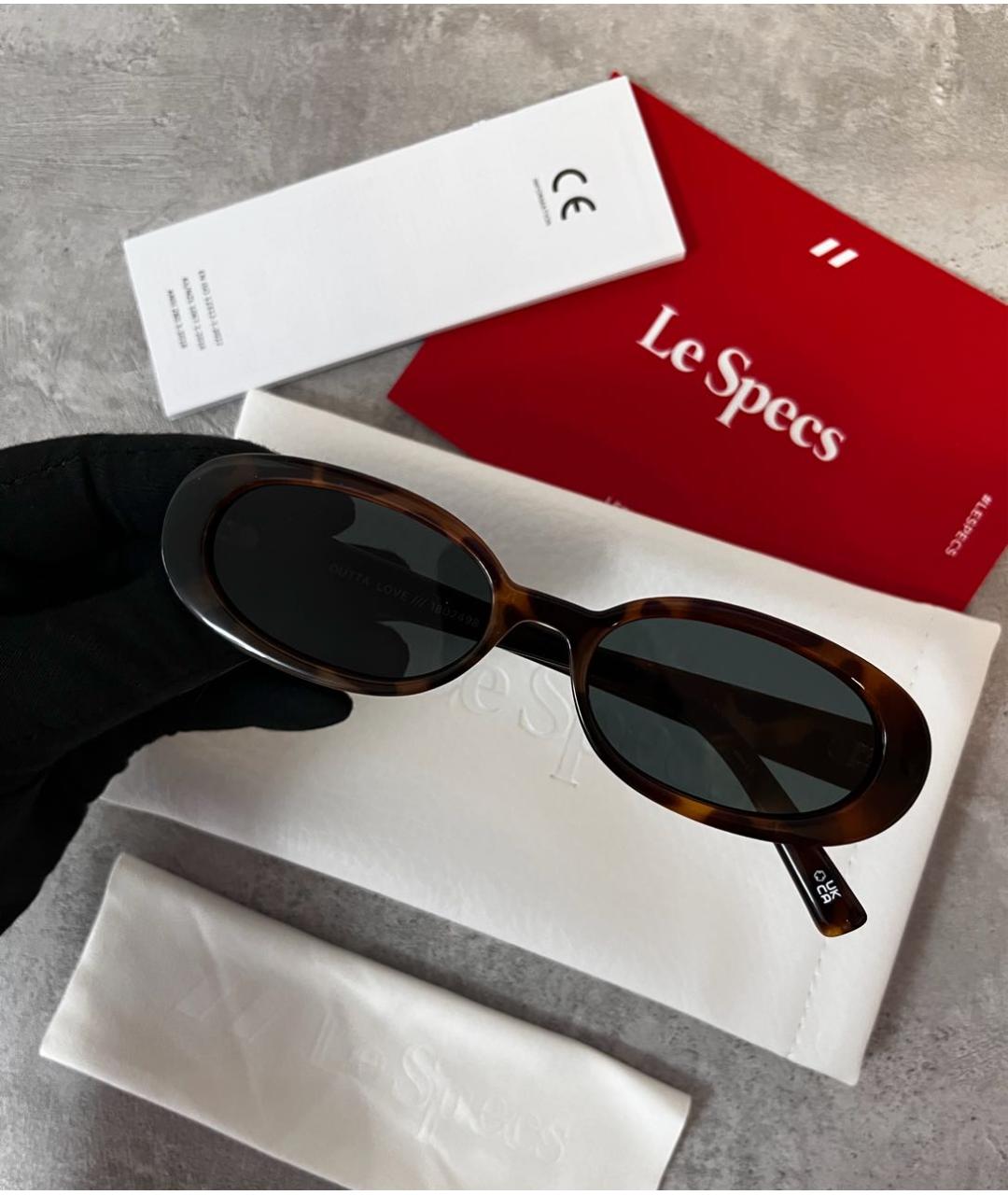 LE SPECS Коричневые пластиковые солнцезащитные очки, фото 3