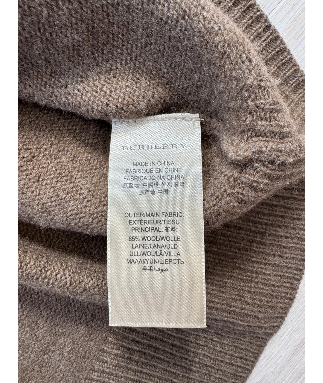 BURBERRY Коричневый шерстяной кардиган, фото 5