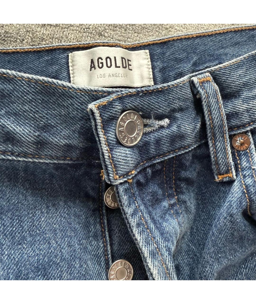 AGOLDE Синие хлопковые прямые джинсы, фото 4