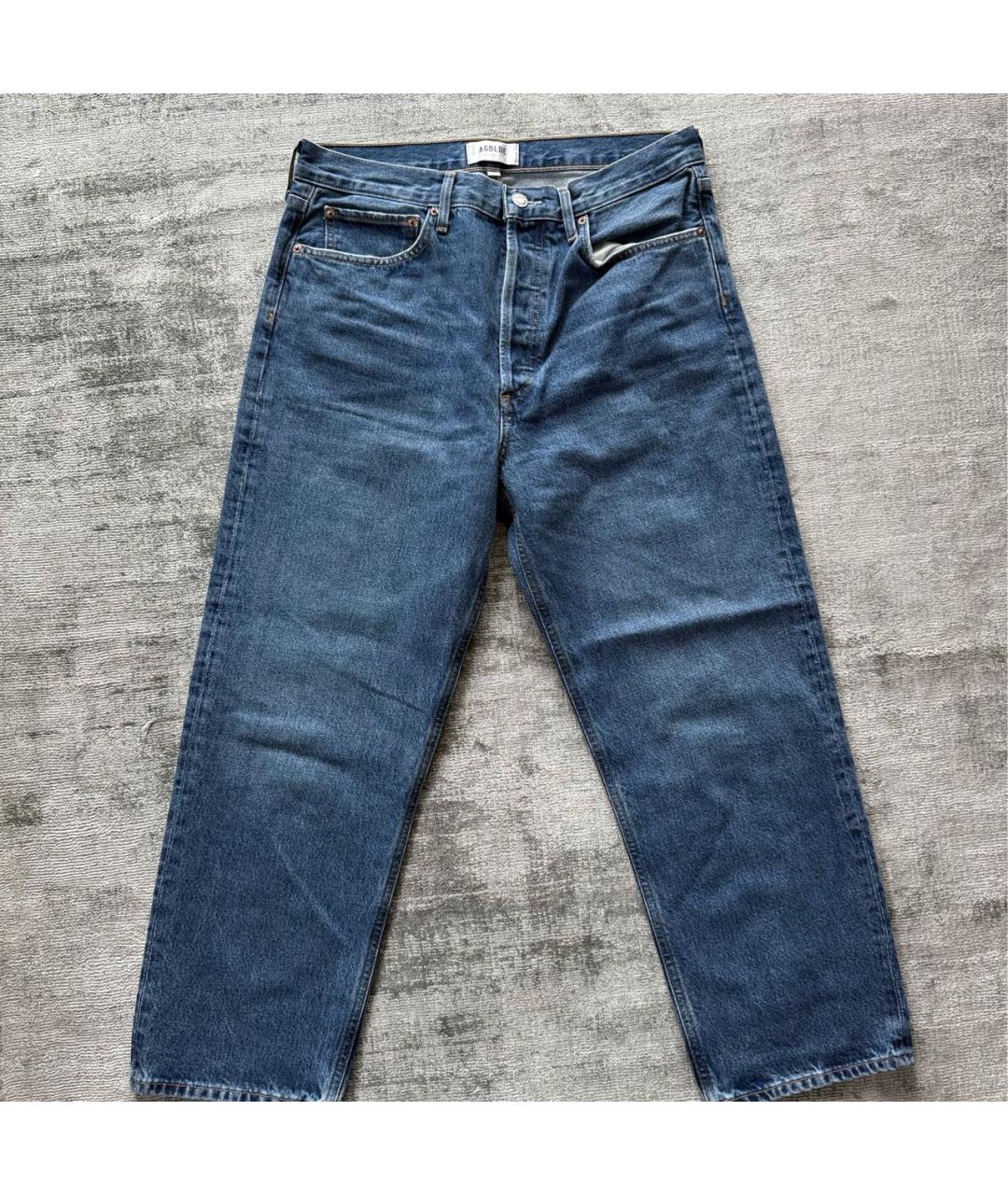 AGOLDE Синие хлопковые прямые джинсы, фото 6
