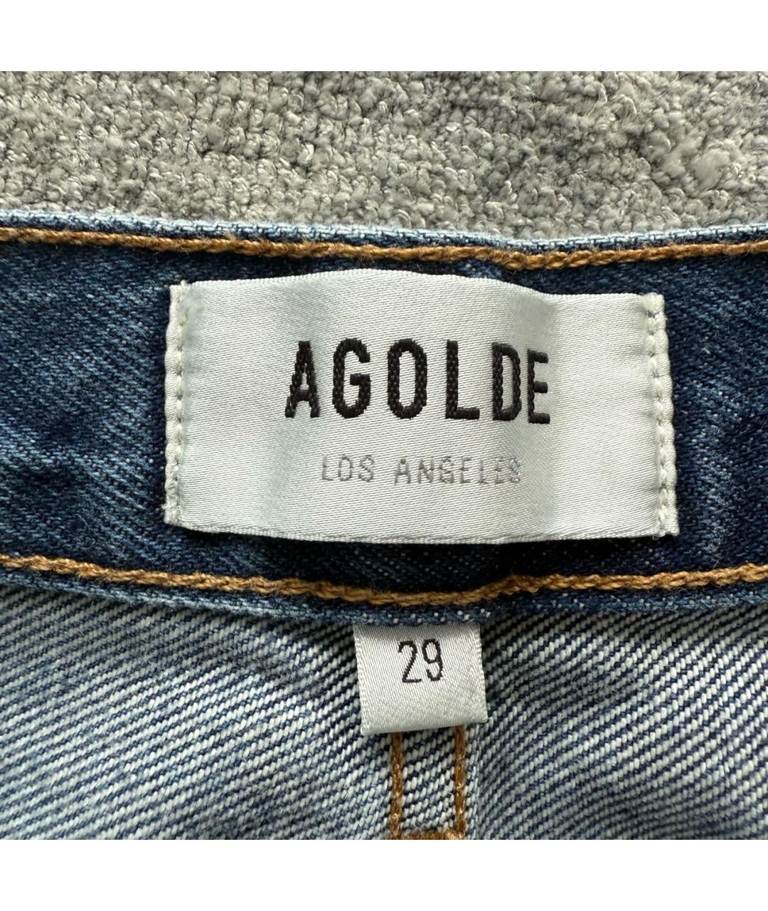 AGOLDE Синие хлопковые прямые джинсы, фото 2