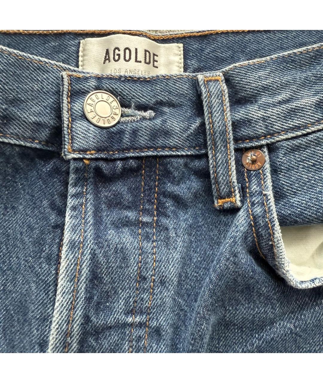 AGOLDE Синие хлопковые прямые джинсы, фото 3