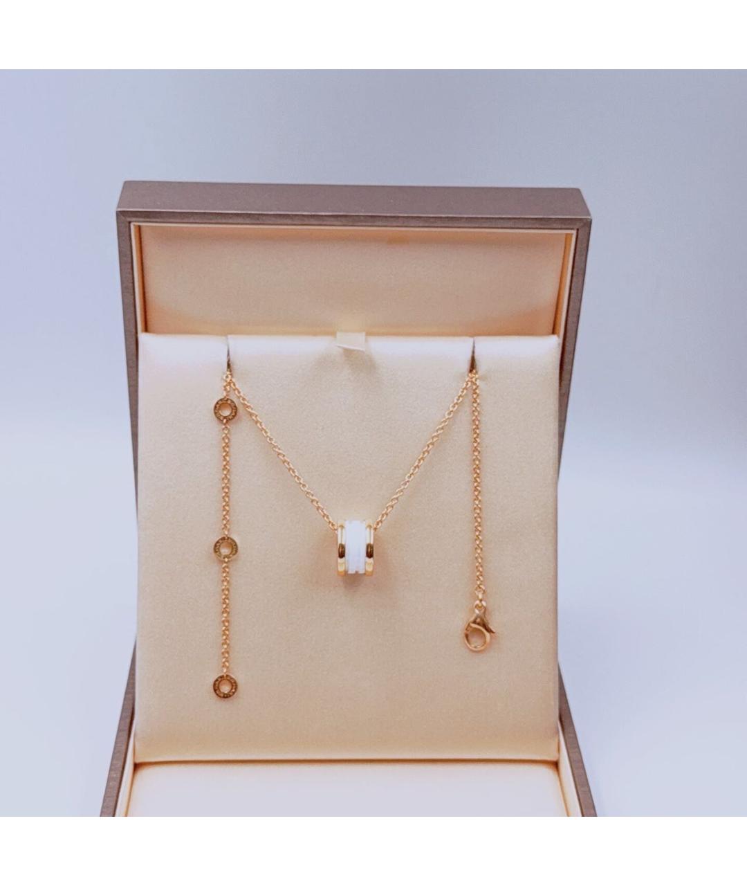 BVLGARI Белая подвеска из розового золота, фото 2
