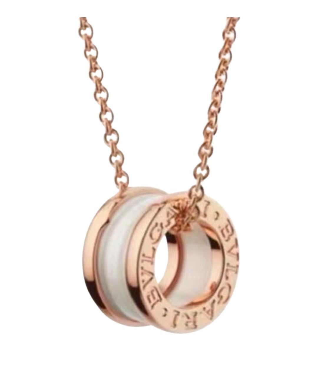 BVLGARI Белая подвеска из розового золота, фото 1