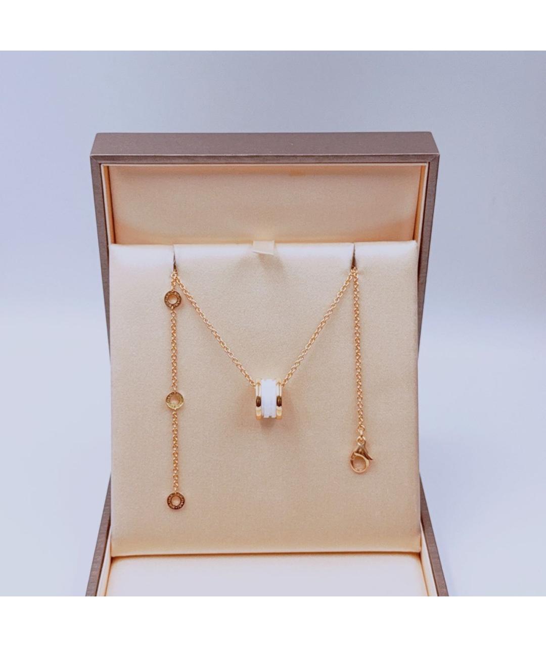 BVLGARI Белая подвеска из розового золота, фото 3