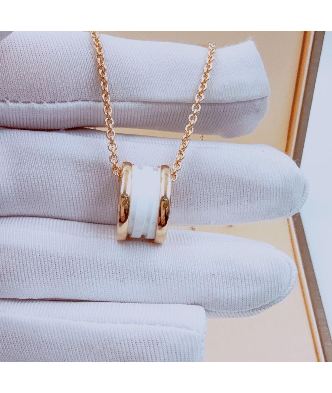 BVLGARI Белая подвеска из розового золота, фото 5