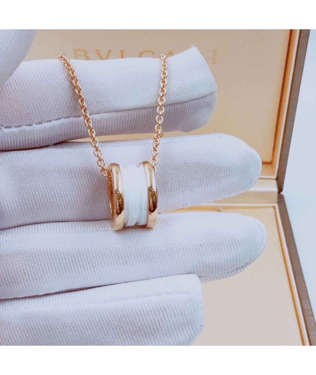 BVLGARI Белая подвеска из розового золота, фото 4