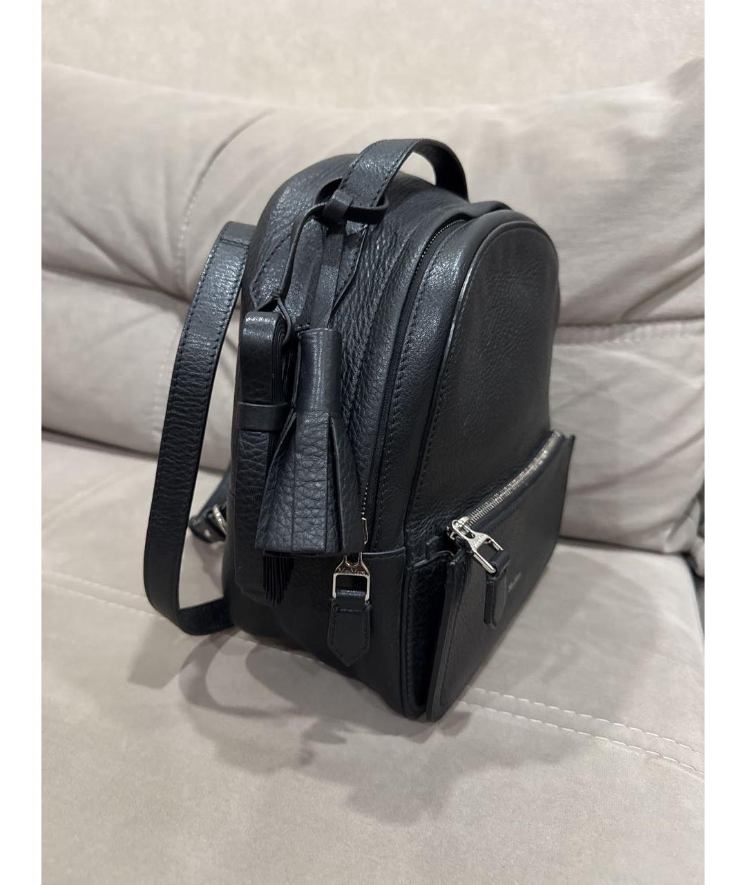 MAX MARA Черный кожаный рюкзак, фото 2