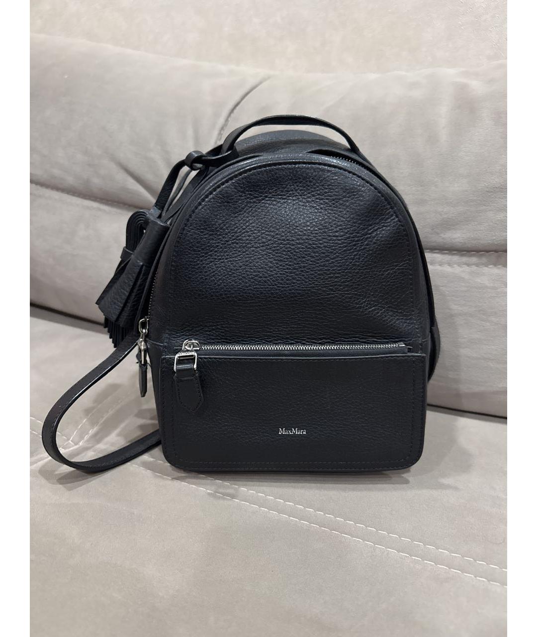 MAX MARA Черный кожаный рюкзак, фото 6
