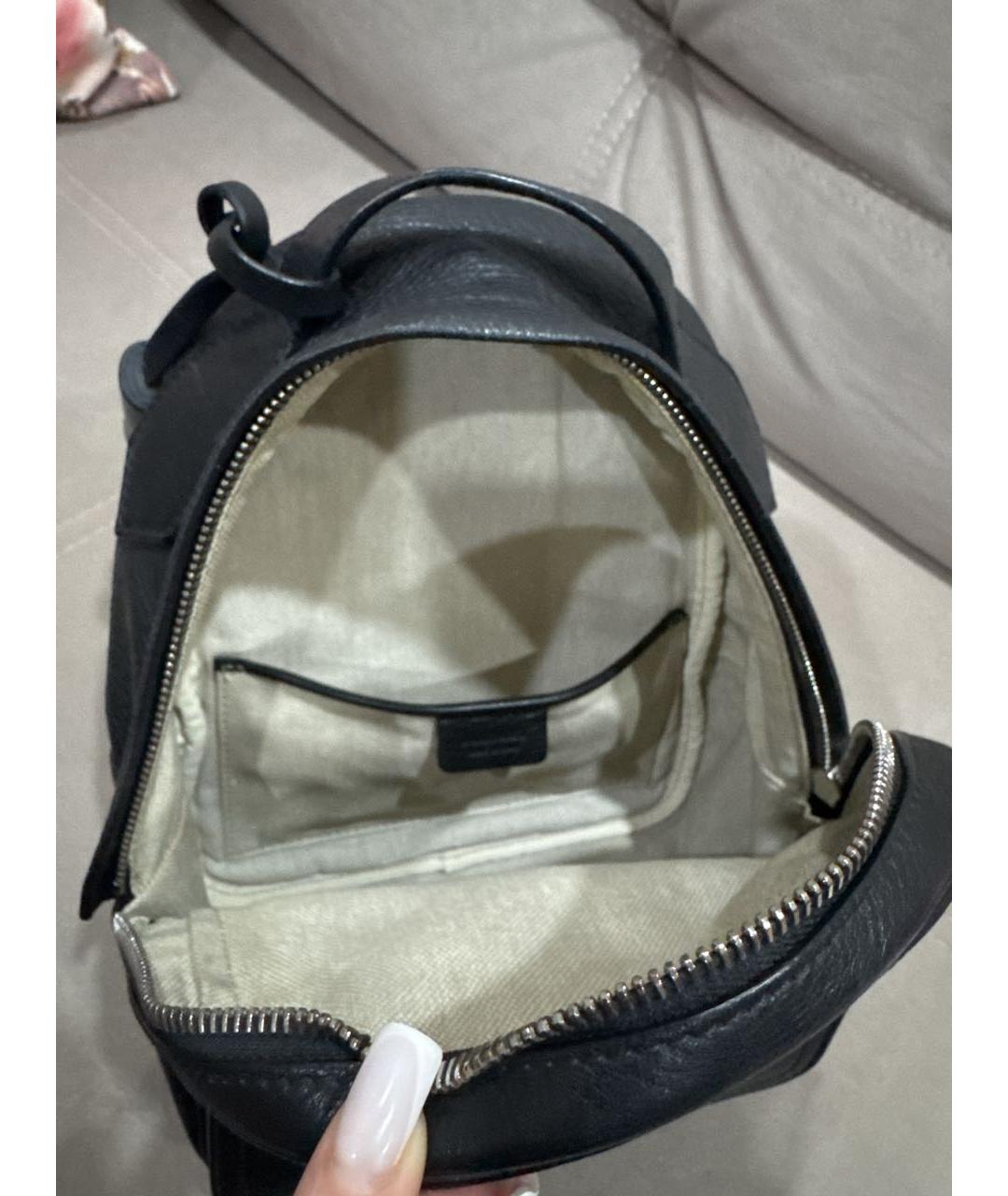 MAX MARA Черный кожаный рюкзак, фото 4