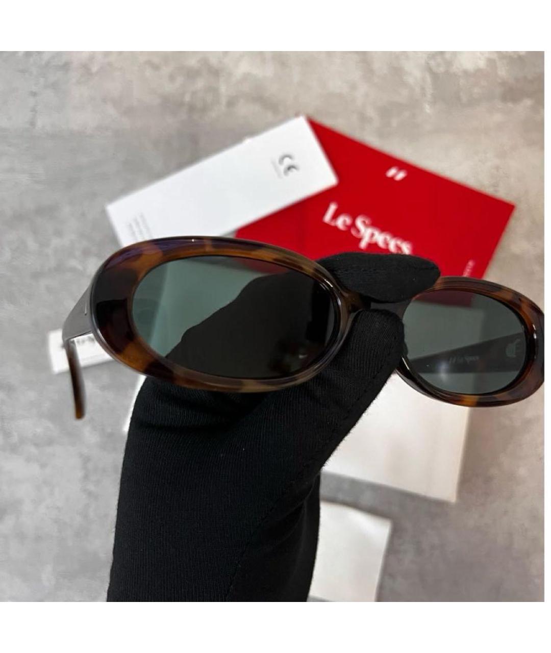 LE SPECS Коричневые пластиковые солнцезащитные очки, фото 4