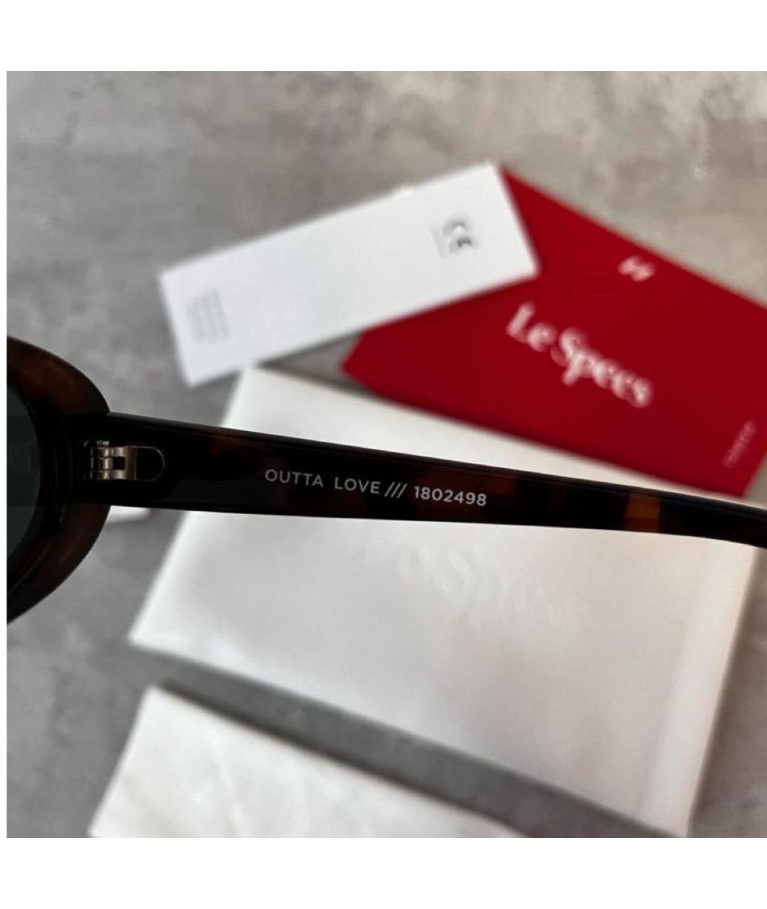 LE SPECS Коричневые пластиковые солнцезащитные очки, фото 5