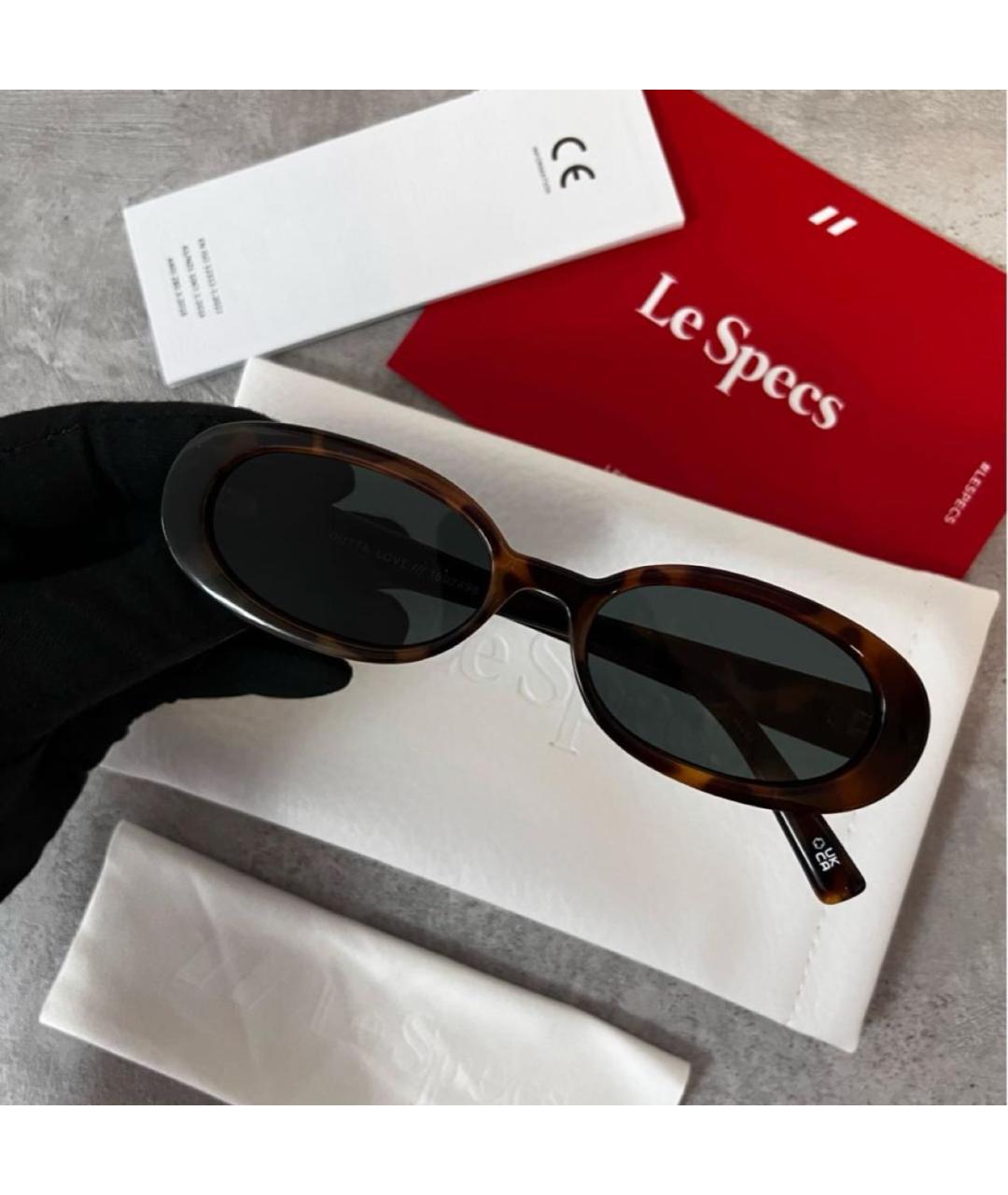 LE SPECS Коричневые пластиковые солнцезащитные очки, фото 2