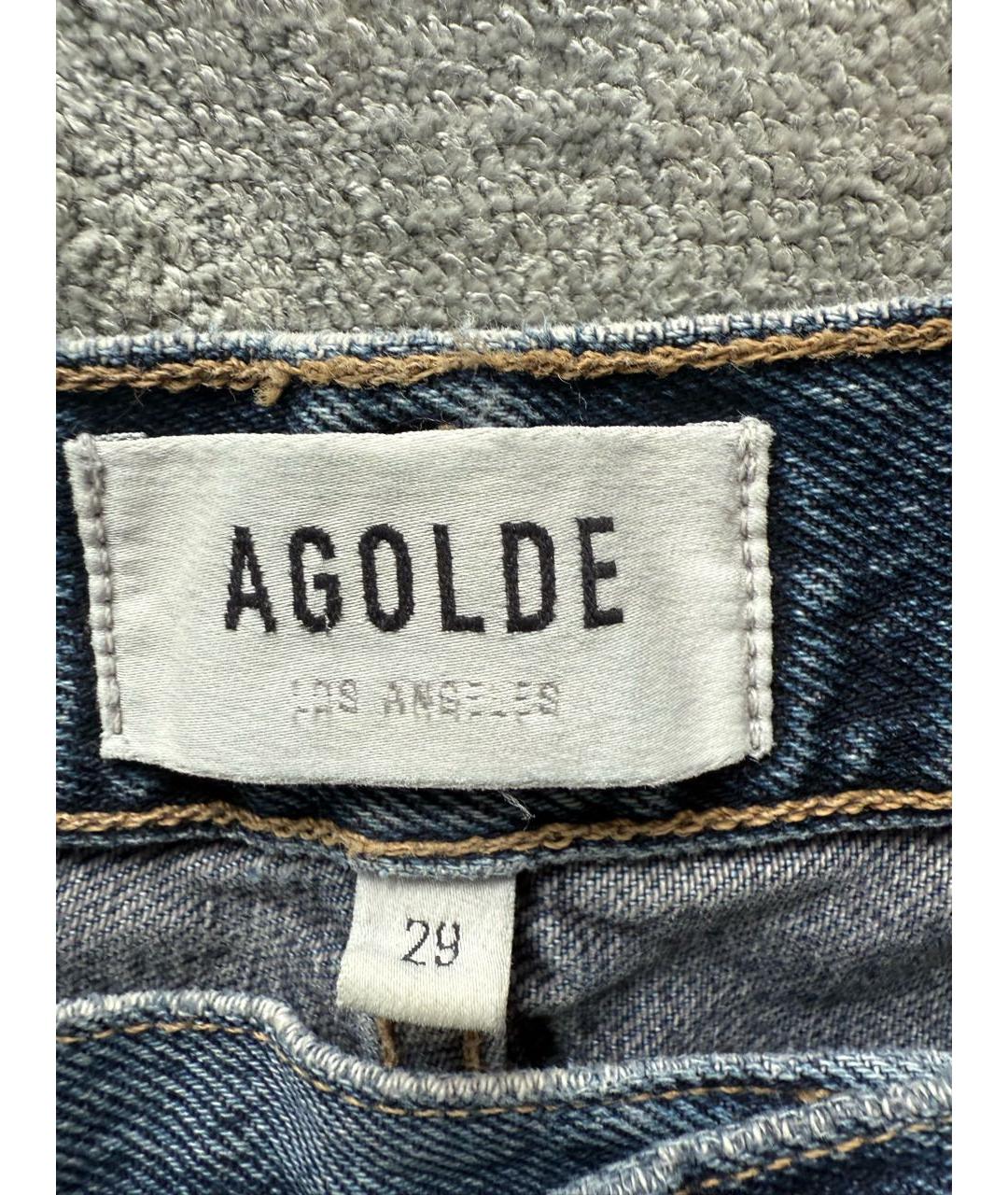AGOLDE Синие хлопковые прямые джинсы, фото 4