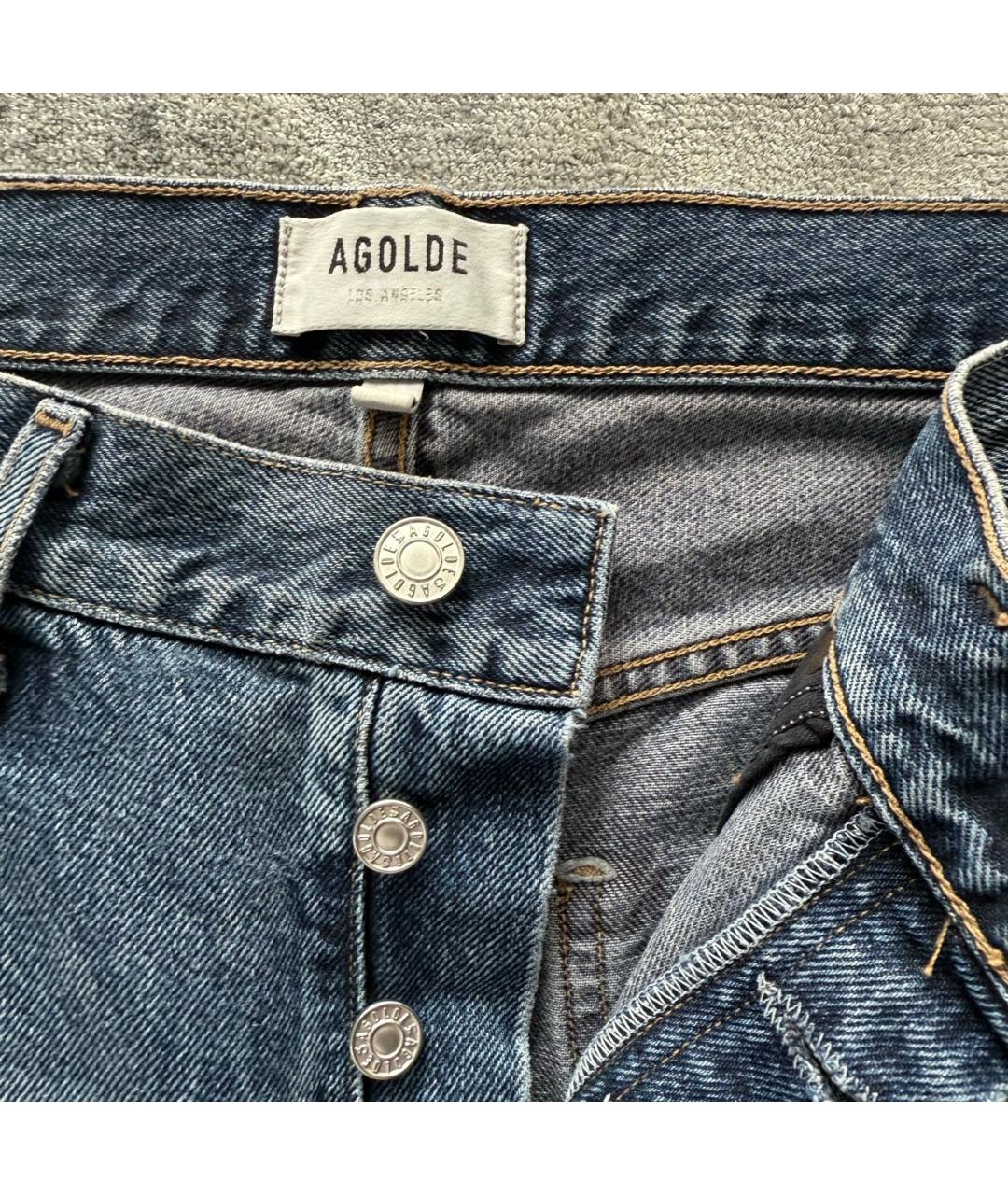 AGOLDE Синие хлопковые прямые джинсы, фото 3