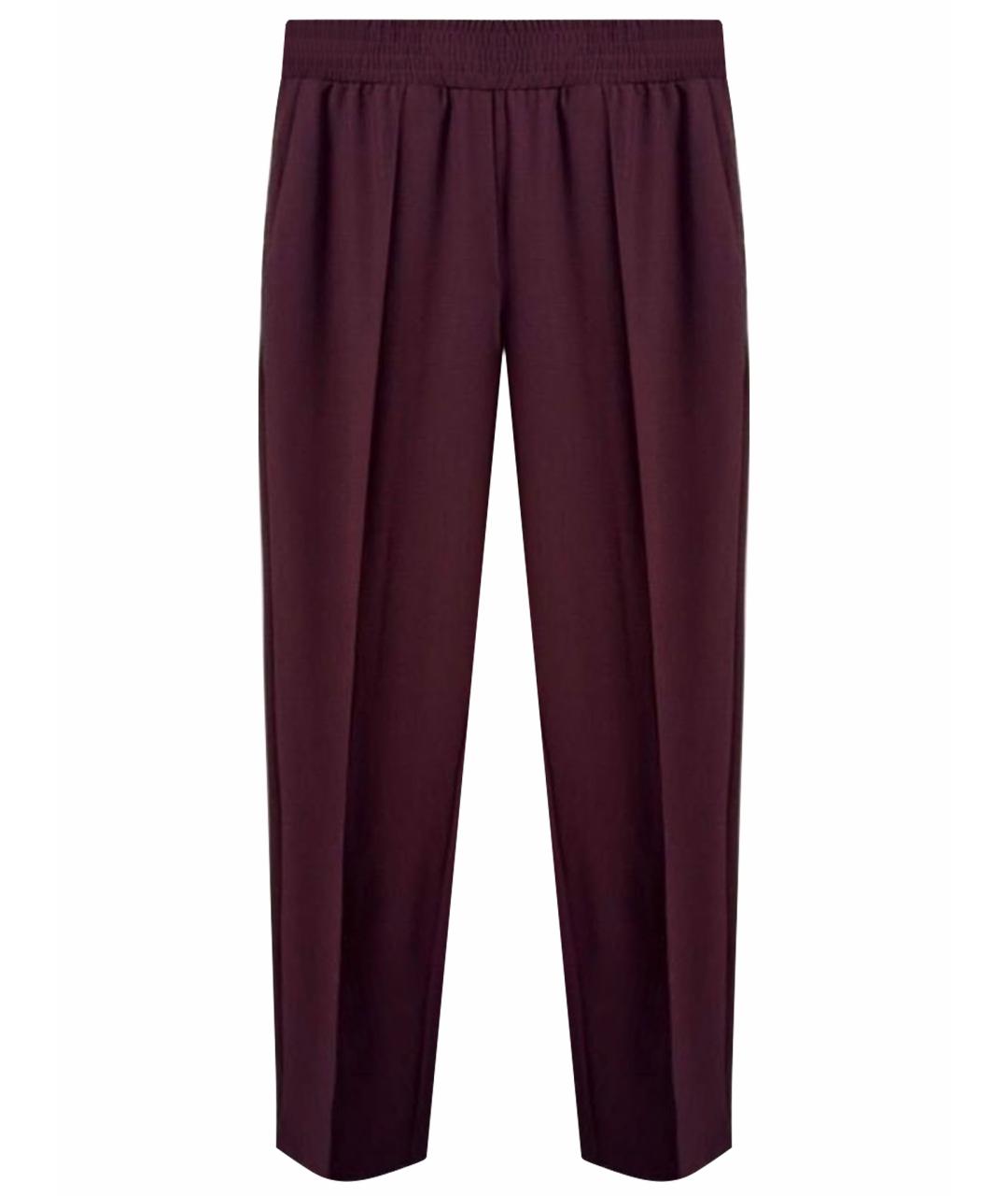 LIVIANA CONTI Бордовые шерстяные прямые брюки, фото 1