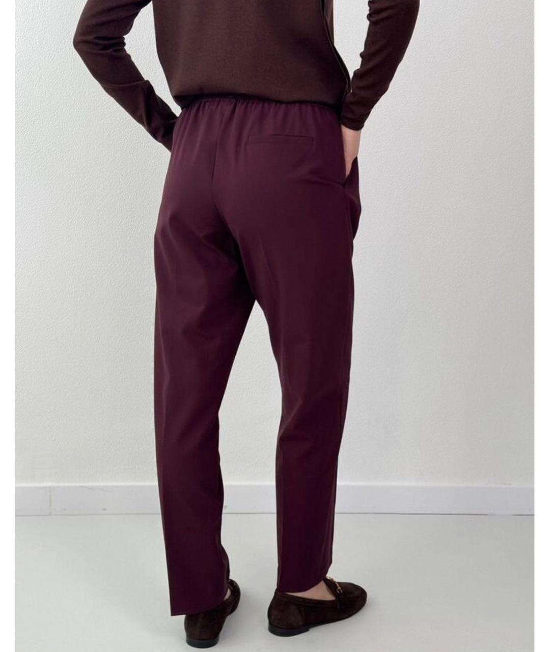 LIVIANA CONTI Бордовые шерстяные прямые брюки, фото 2