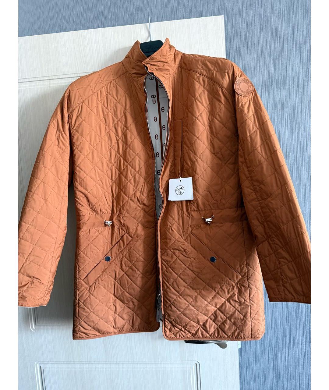 HERMES Коричневая хлопко-эластановая куртка, фото 6