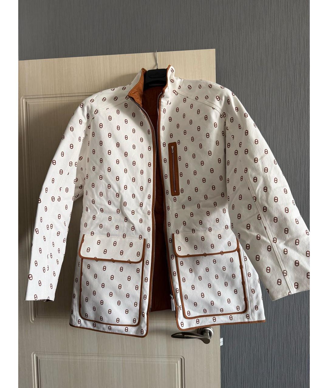 HERMES Коричневая хлопко-эластановая куртка, фото 4