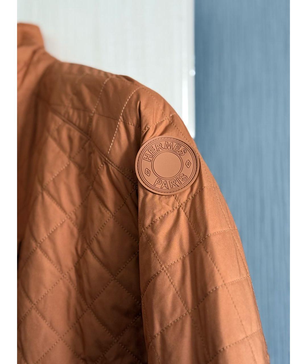 HERMES Коричневая хлопко-эластановая куртка, фото 7