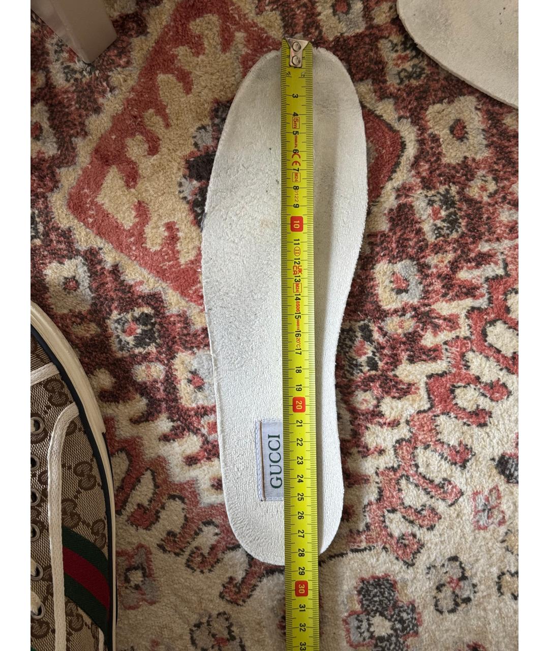 GUCCI Бежевые текстильные низкие кроссовки / кеды, фото 6