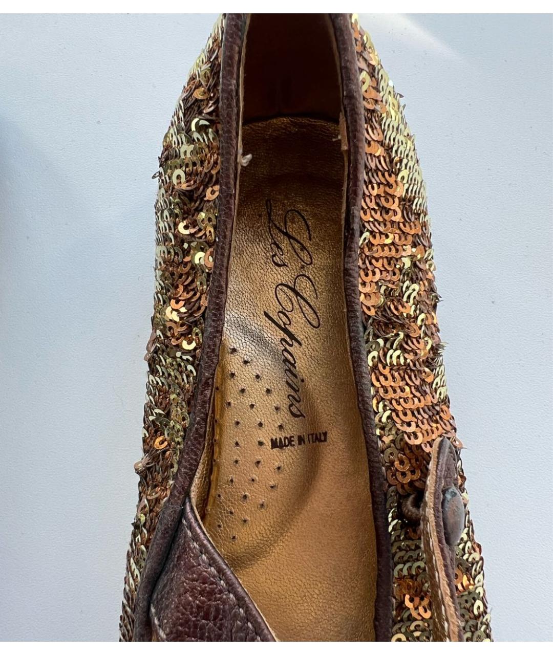 LES COPAINS Золотые балетки, фото 5