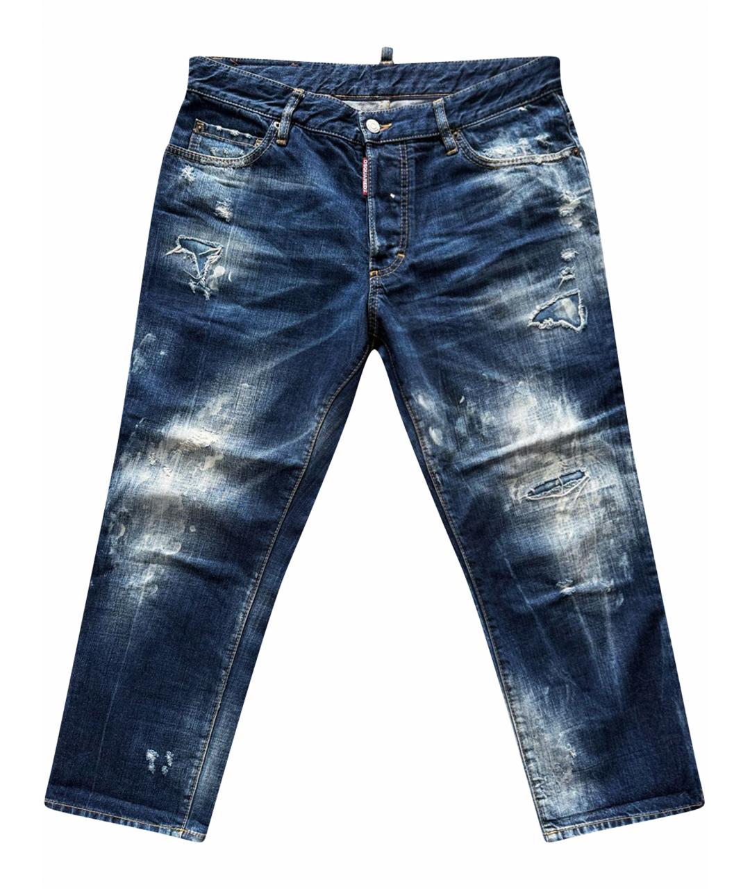 DSQUARED2 Синие хлопковые прямые джинсы, фото 1