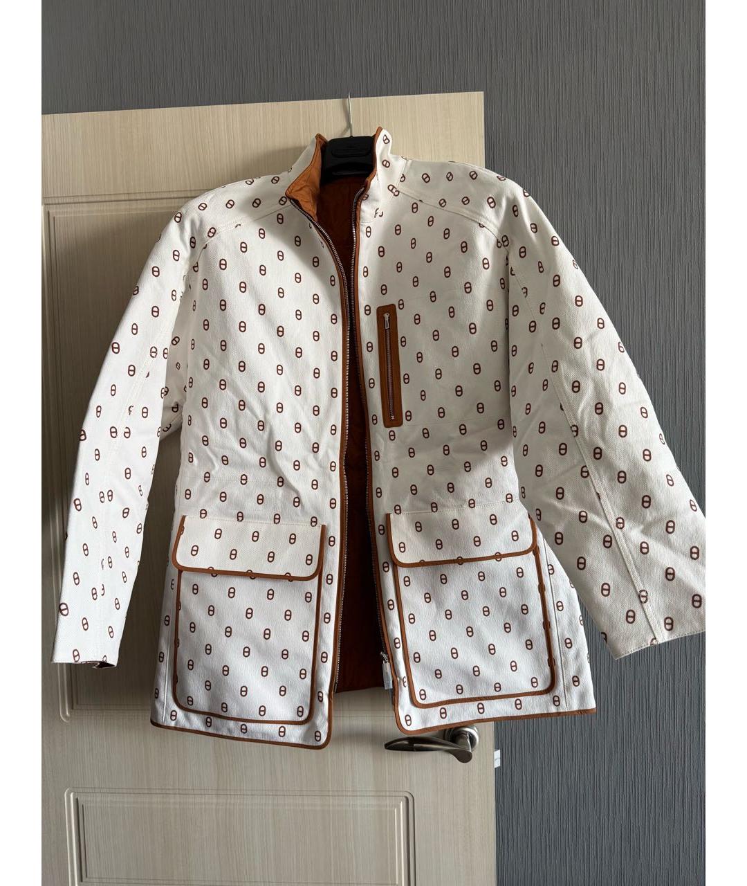 HERMES Коричневая хлопко-эластановая куртка, фото 8