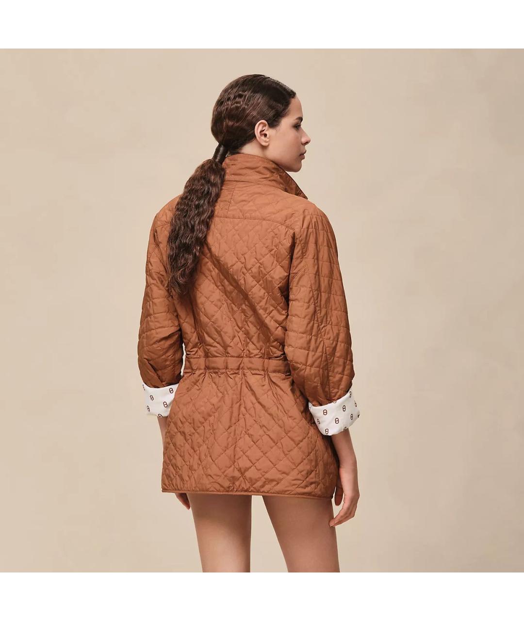 HERMES Коричневая хлопко-эластановая куртка, фото 4