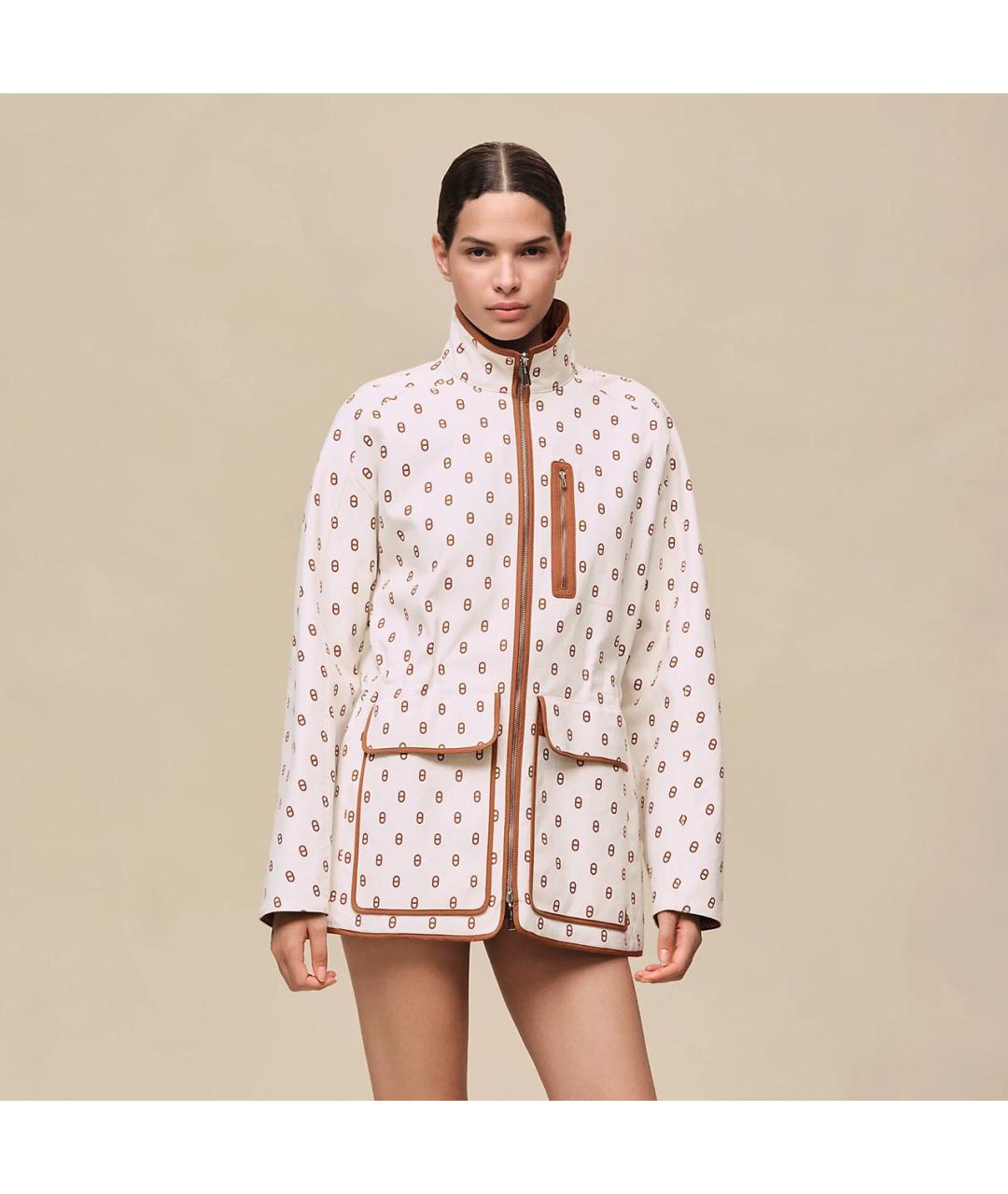 HERMES Коричневая хлопко-эластановая куртка, фото 3