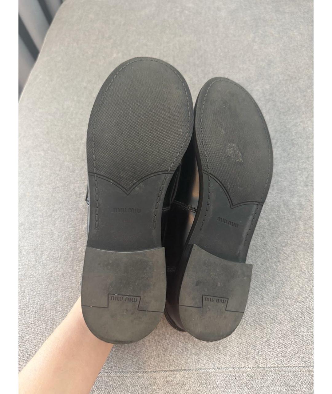 MIU MIU Черные кожаные лоферы, фото 4