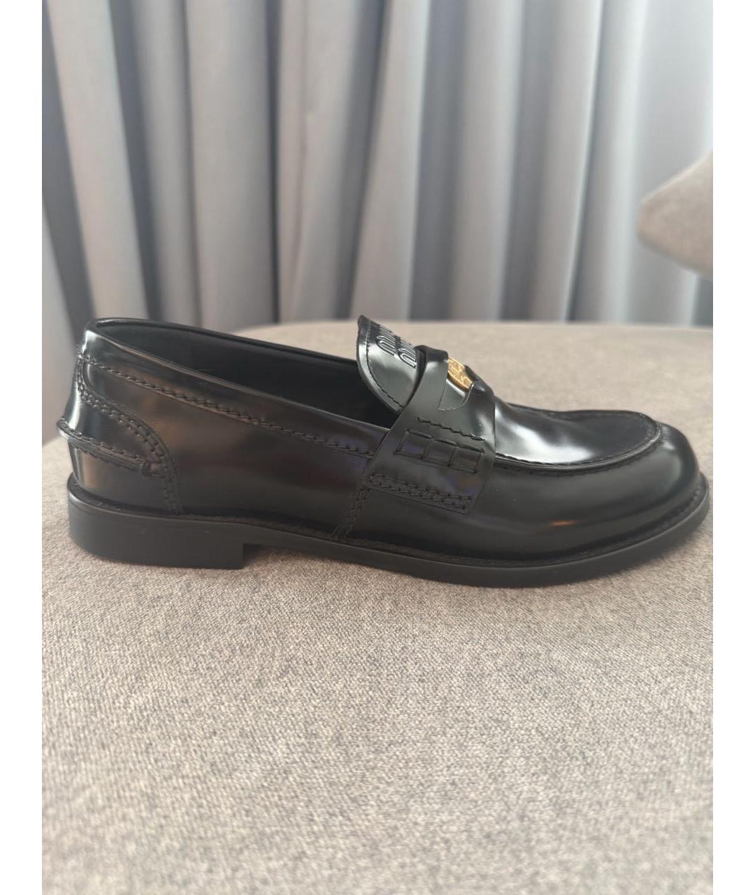 MIU MIU Черные кожаные лоферы, фото 6