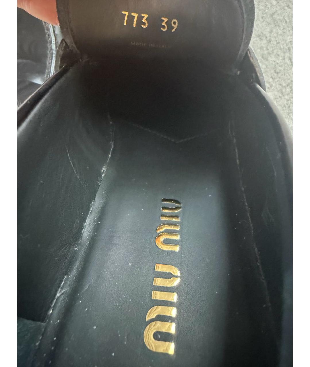 MIU MIU Черные кожаные лоферы, фото 5