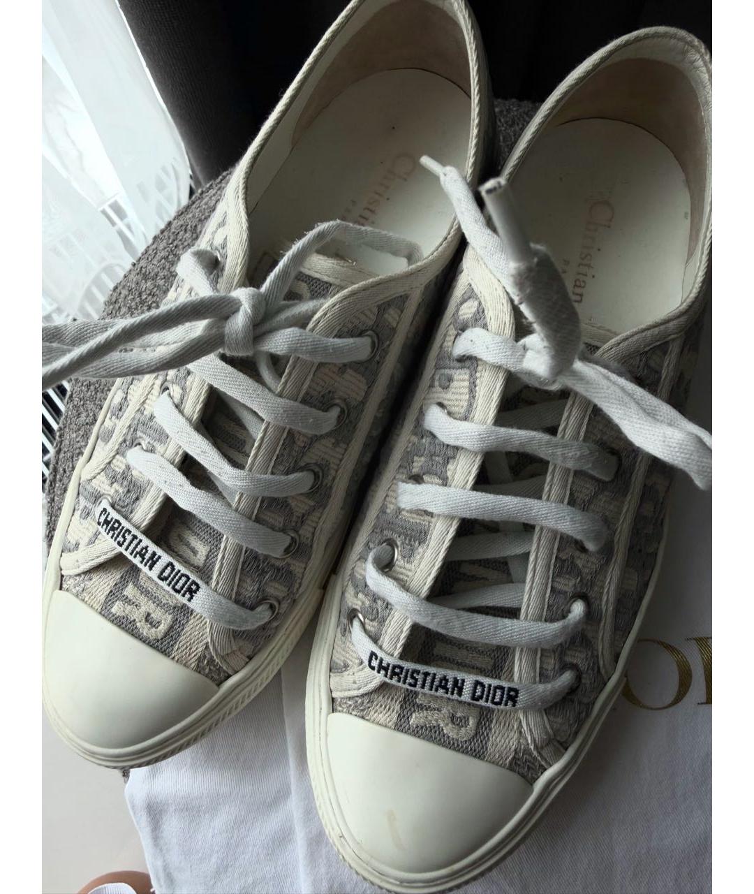 CHRISTIAN DIOR Белые текстильные кеды, фото 3