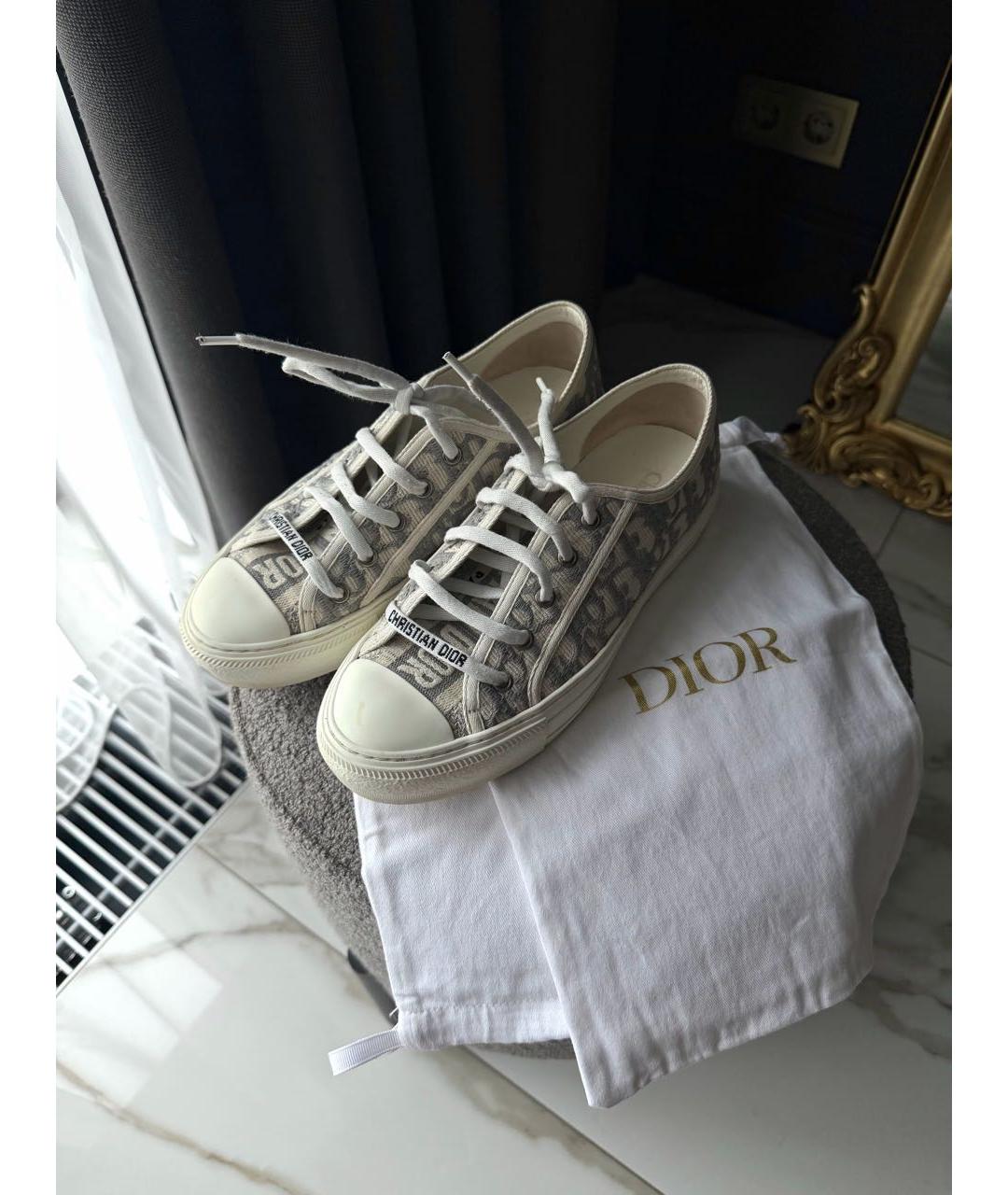 CHRISTIAN DIOR Белые текстильные кеды, фото 4