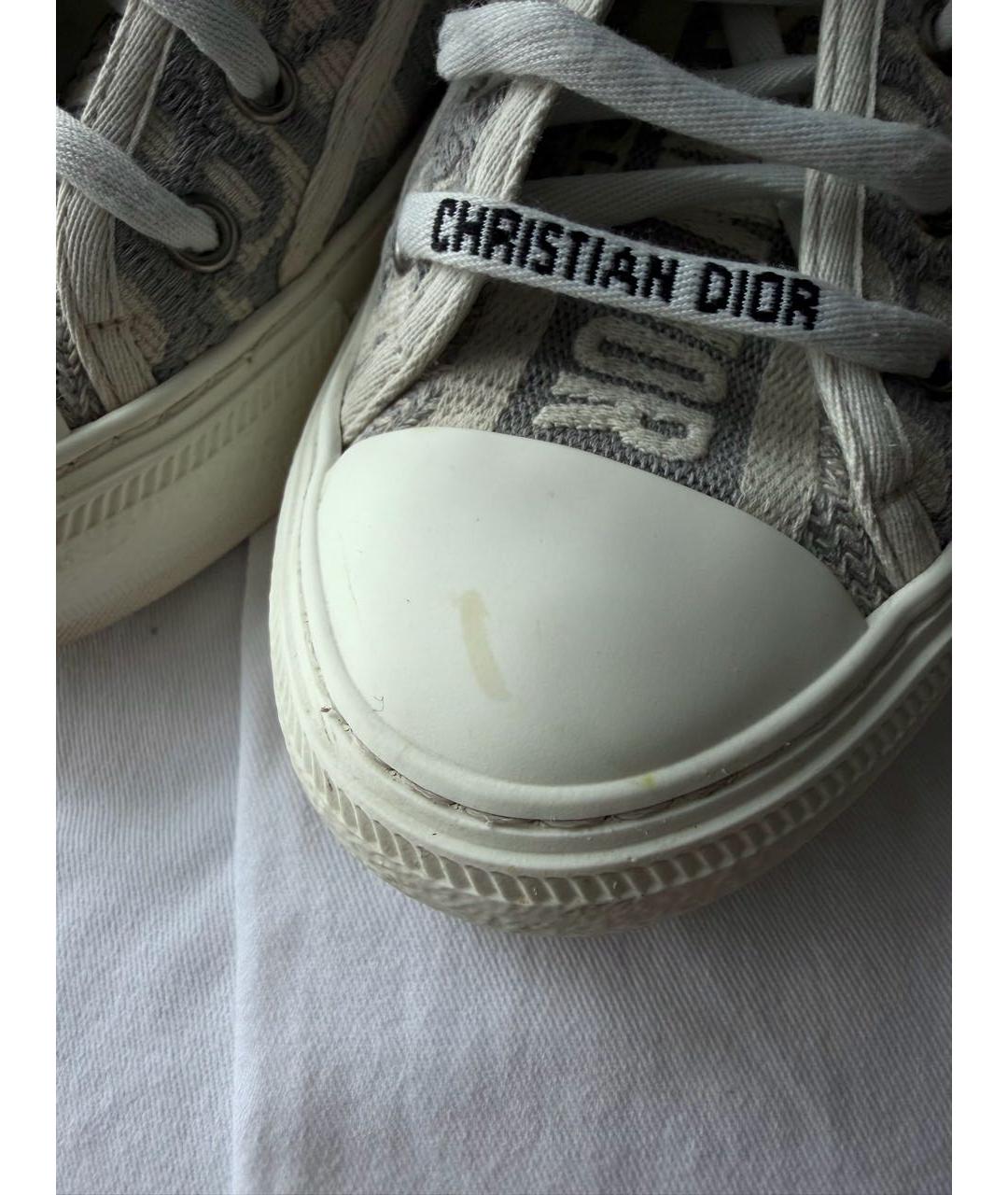 CHRISTIAN DIOR Белые текстильные кеды, фото 5