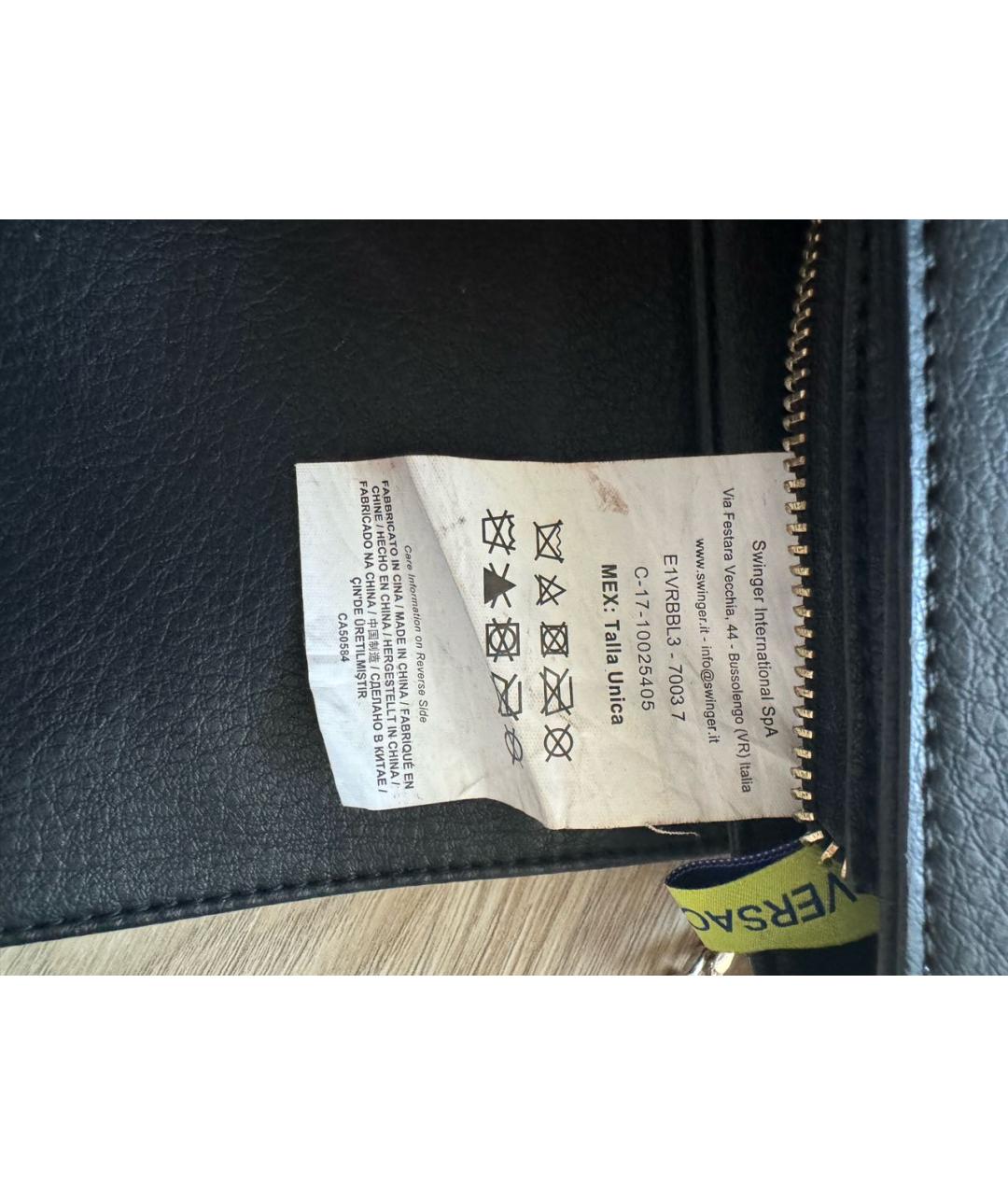VERSACE JEANS COUTURE Черная кожаная сумка через плечо, фото 6