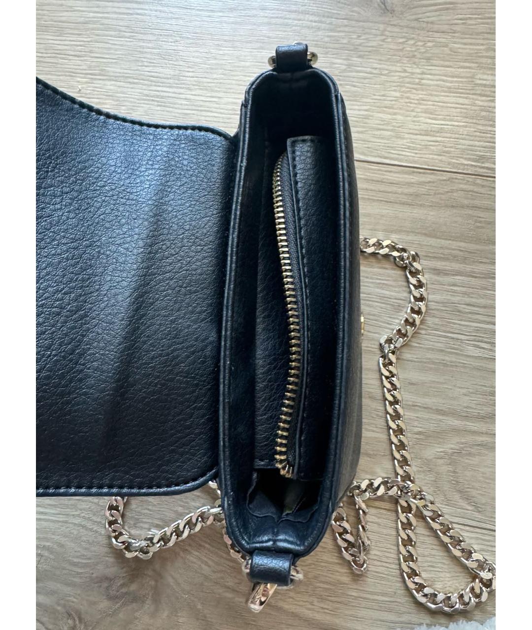 VERSACE JEANS COUTURE Черная кожаная сумка через плечо, фото 4