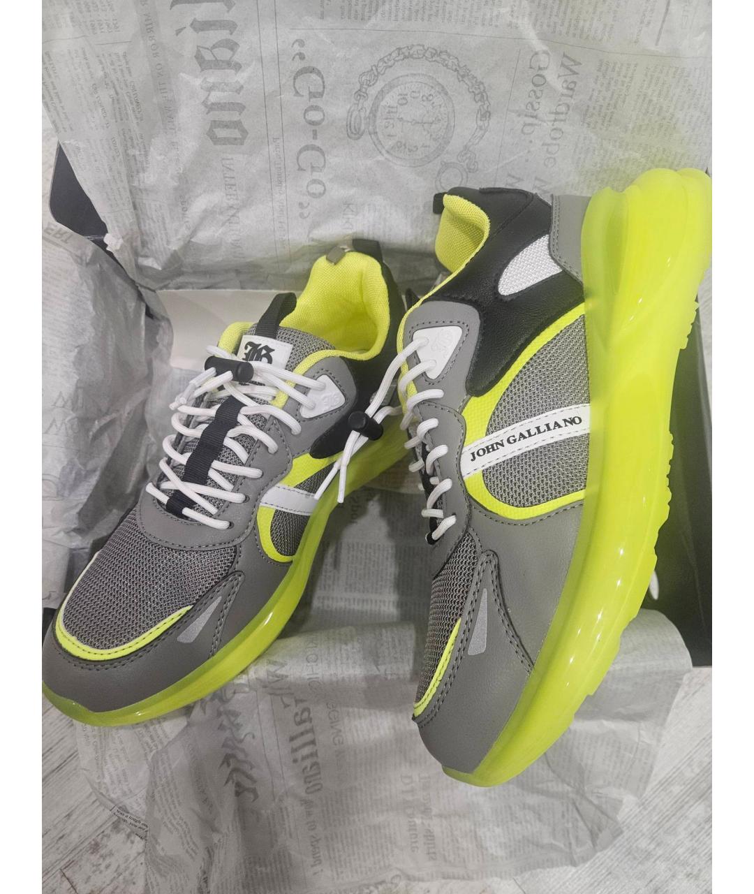 JOHN GALLIANO Голубые низкие кроссовки / кеды, фото 3