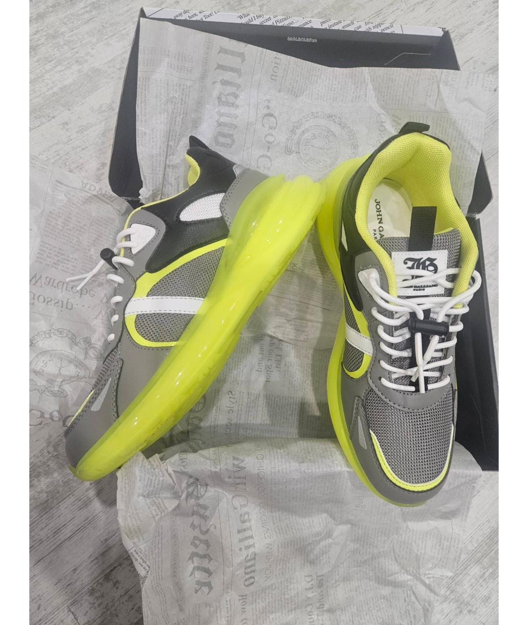 JOHN GALLIANO Голубые низкие кроссовки / кеды, фото 5