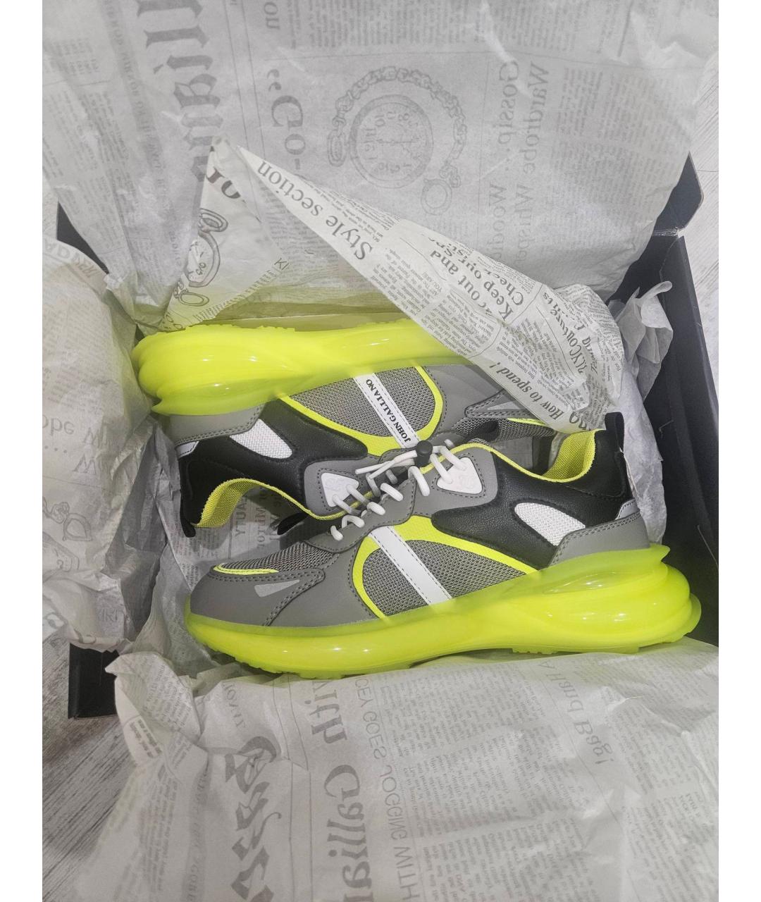 JOHN GALLIANO Голубые низкие кроссовки / кеды, фото 4