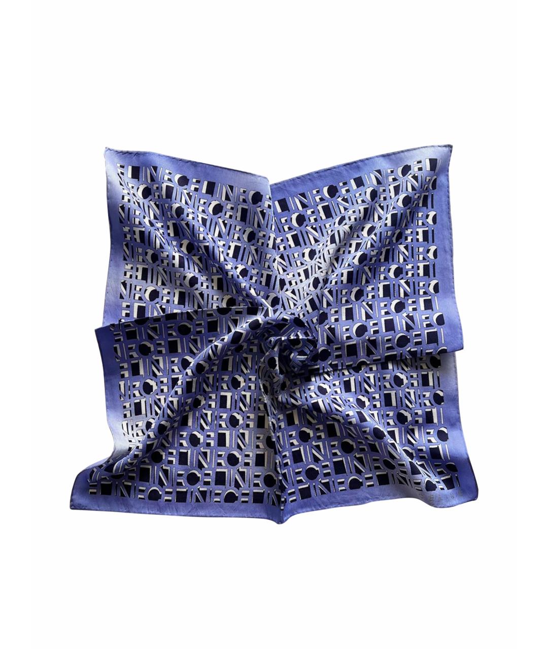 CELINE Синий шелковый платок, фото 1