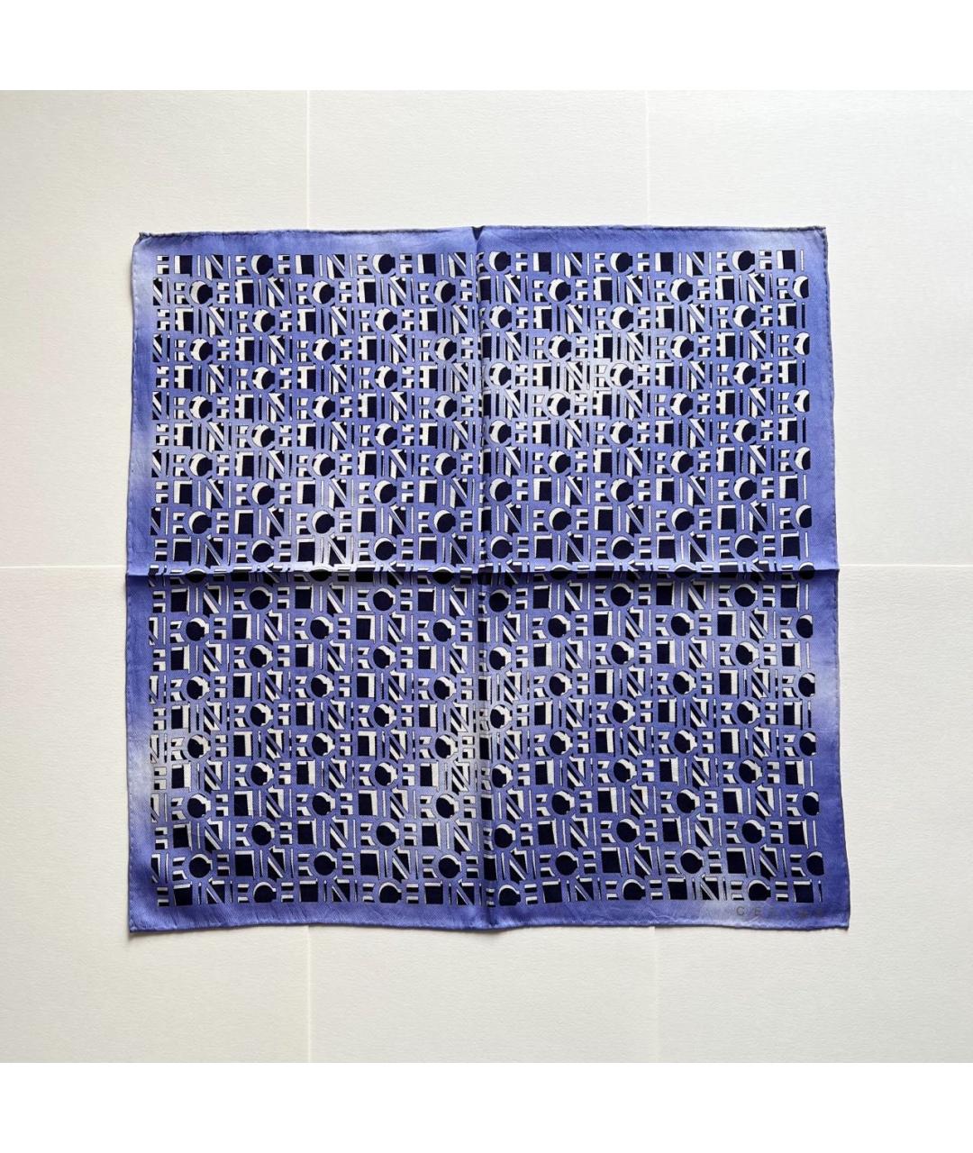 CELINE Синий шелковый платок, фото 2