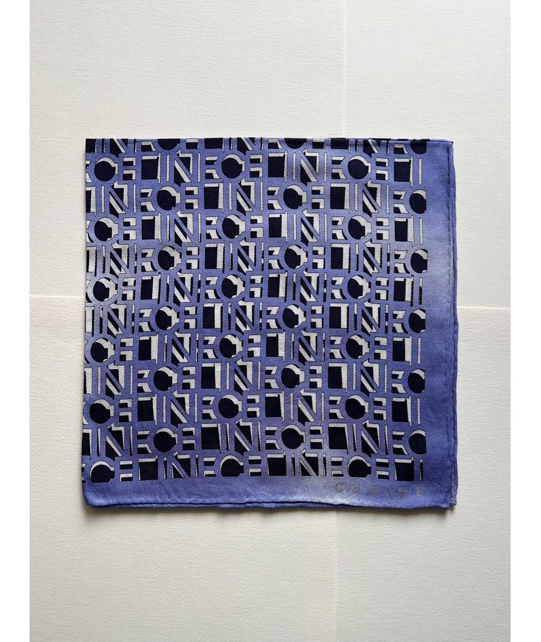 CELINE Синий шелковый платок, фото 5