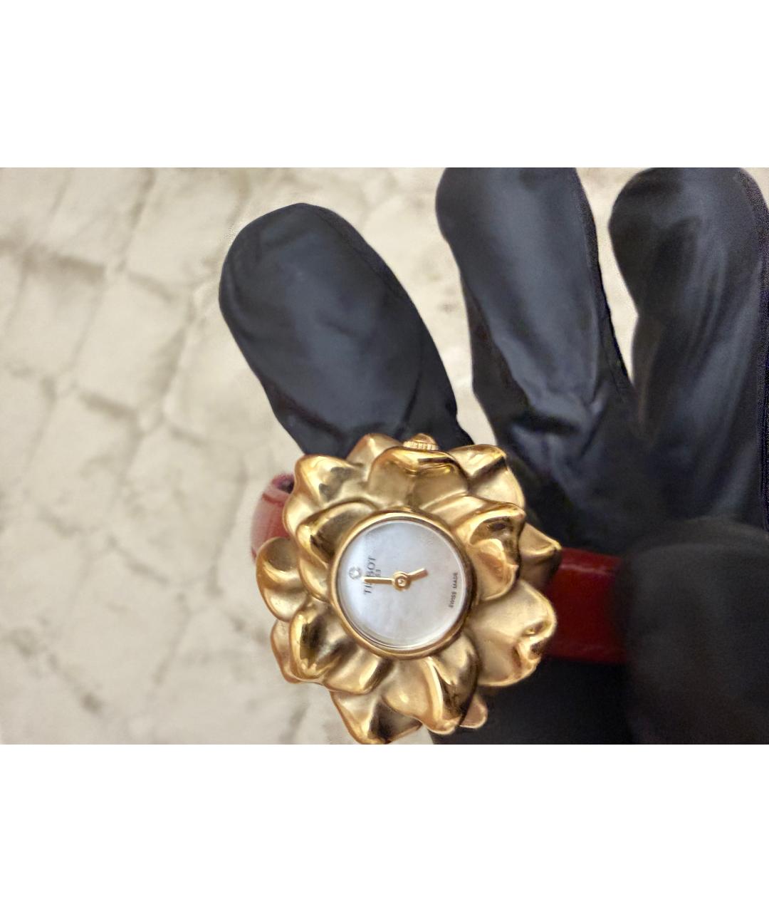 TISSOT Красные часы из желтого золота, фото 3