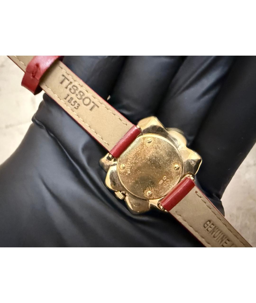 TISSOT Красные часы из желтого золота, фото 4