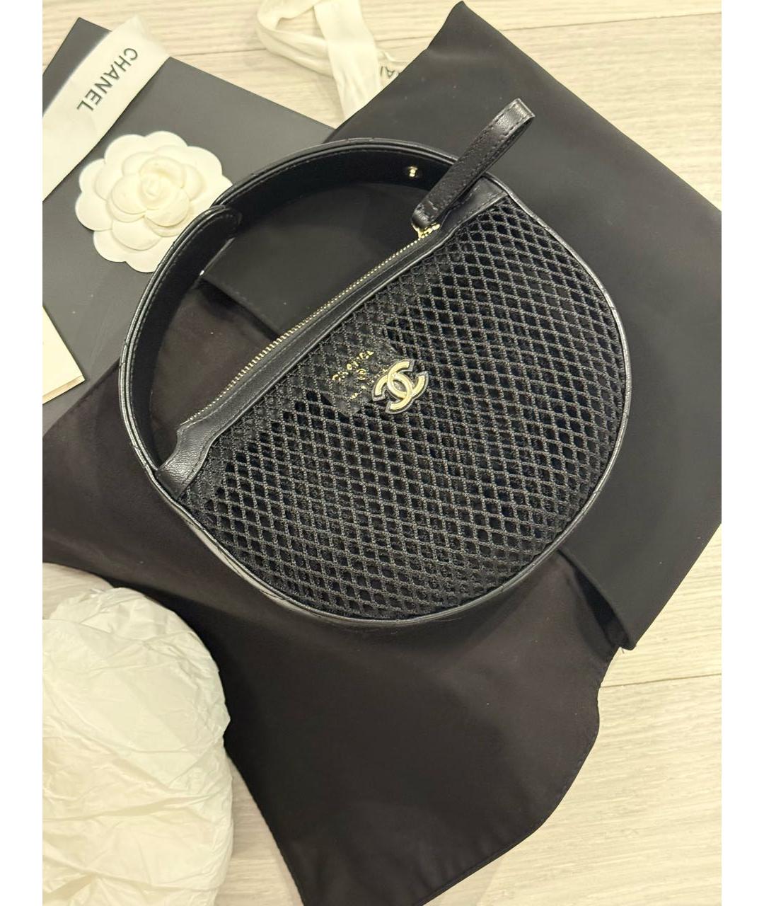 CHANEL Черная сумка с короткими ручками, фото 4